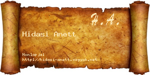 Hidasi Anett névjegykártya